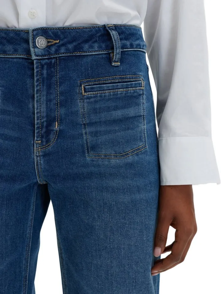 someday 5-Pocket-Jeans blau,Casual,Baumwolle,Unifarben,Flared Fit,Mittel, Blau, – Produktbild 4 von 4