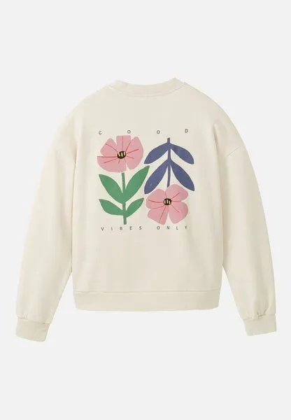 recolution Damen Sweatshirt aus Bio-Baumwolle - NERINE GOOD VIBES - recolution, Arctic white (weiß), – Produktbild 2 von 4