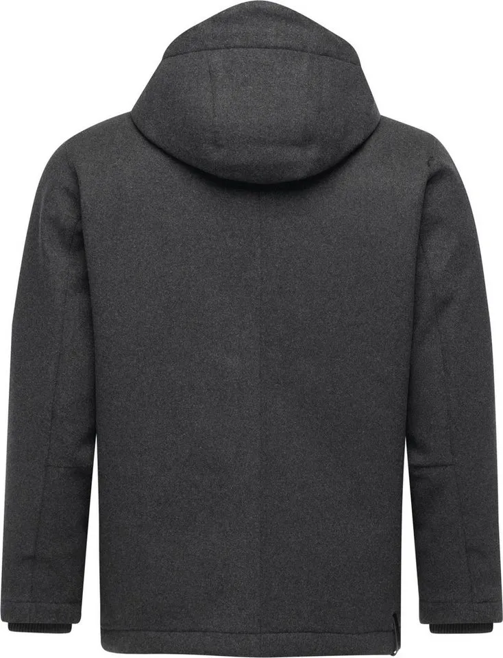 ragwear ragwear Outdoorjacke Mr Them Felt YOUMODO Warmer Herren Wollmantel mit großen Pattentaschen, Grau, – Produktbild 4 von 5