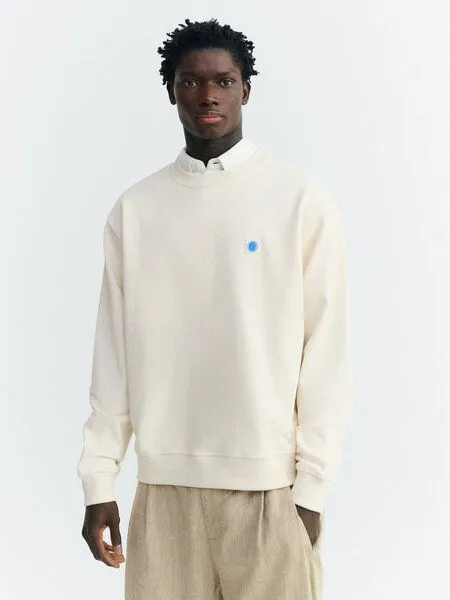 thinking mu thinking mu Herren Sweatshirt - Sol Contrast Leon Sweatshirt, Pannacota (offwhite), – Produktbild 1 von 3