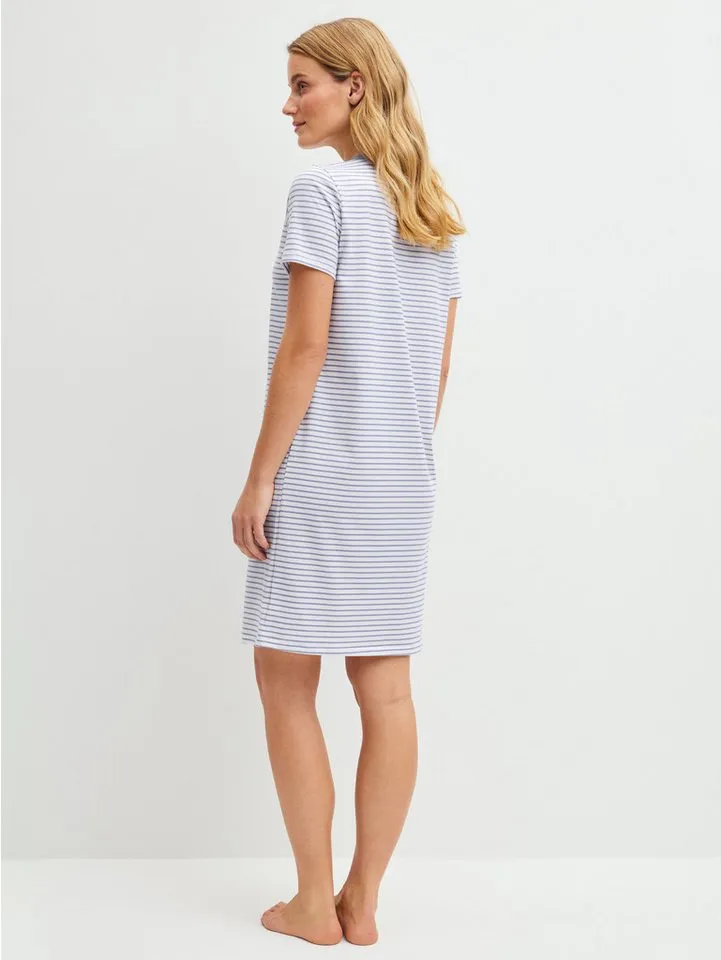 CALIDA CALIDA Nachthemd Cotton Special Damen (1-tlg) 95cm Länge, weich, leichter Fall, Blau, – Produktbild 4 von 4