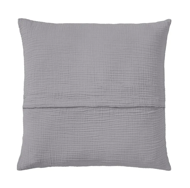 OTTO home Kissenbezug Bailee, 2er-Set, Kuschelige Musselin Qualität, Uni-Style, (2 Stück), 50x50 cm, Hotelverschluß, 100% atmungsaktive Buamwolle, Grau, – Produktbild 1 von 6