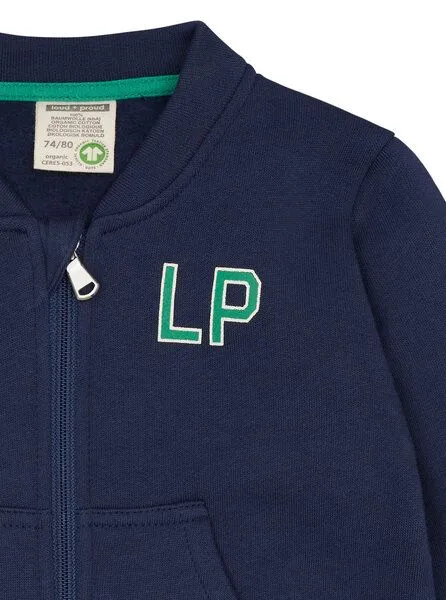 loud + proud loud + proud Babys & Kinder College-Sweatjacke, GOTS-zertifiziert, Ultramarine(blau), – Produktbild 1 von 2