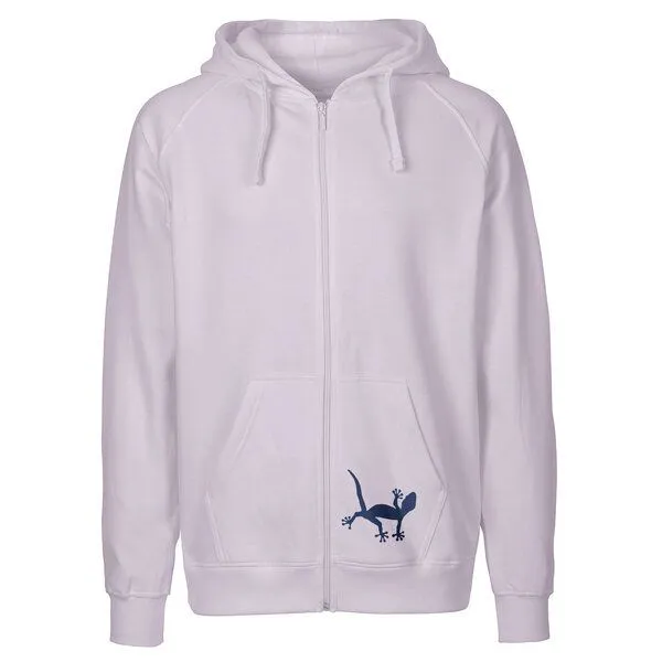 HANDGEDRUCKT HANDGEDRUCKT "Geckos" Männer Zip Hoody Neutral, Dusty purple, – Produktbild 2 von 4