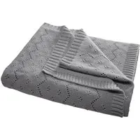 HANS NATUR Babydecke Ajour Strick Bio-Baumwolle grey Maße 80 x 95 cm – Produktbild 1 von 1