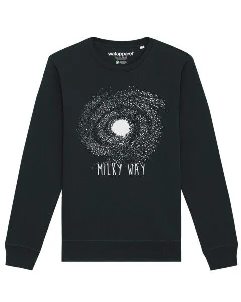 watapparel watapparel Sweatshirt Unisex Milky way, Black, – Produktbild 1 von 3