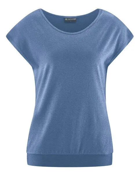 HempAge HempAge Damen Yoga T-Shirt Hanf/Bio-Baumwolle, Blueberry, – Produktbild 3 von 6