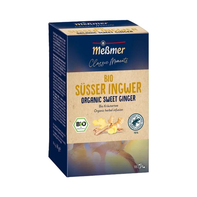 Meßmer Meßmer Classic Moments Bio Süsser Ingwer, Kräutertee, Teebeutel im Kuvert, 2. Entnahmefach/displaytauglich, 36g – Produktbild 1 von 2