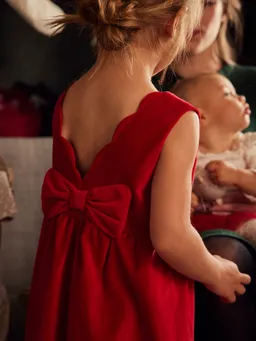 Vertbaudet Festliches Mädchen Samtkleid mit Schleife hinten – Produktbild 1 von 1