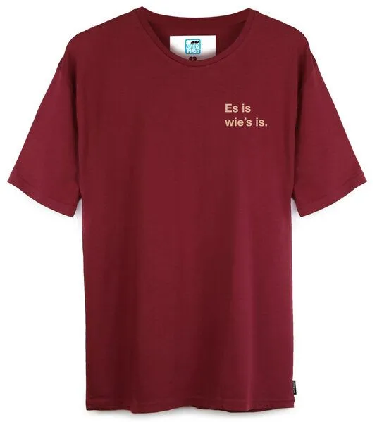 Gary Mash GARY MASH Shirt Es is wie's is. aus Biobaumwolle, Burgund (rot), – Produktbild 1 von 4