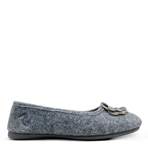 thies Veganer Hausschuh "thies ® Eco Ballerina" aus recycelten PES, fair produziert, Grey (grau), – Produktbild 1 von 4