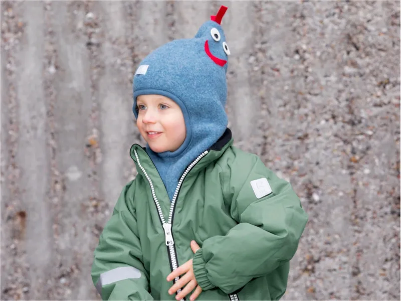 Pickapooh Pickapooh Baby und Kinder Schlupfmütze mit Zipfel Bio-Schurwolle jeans Gr.54, Blau, – Produktbild 2 von 2