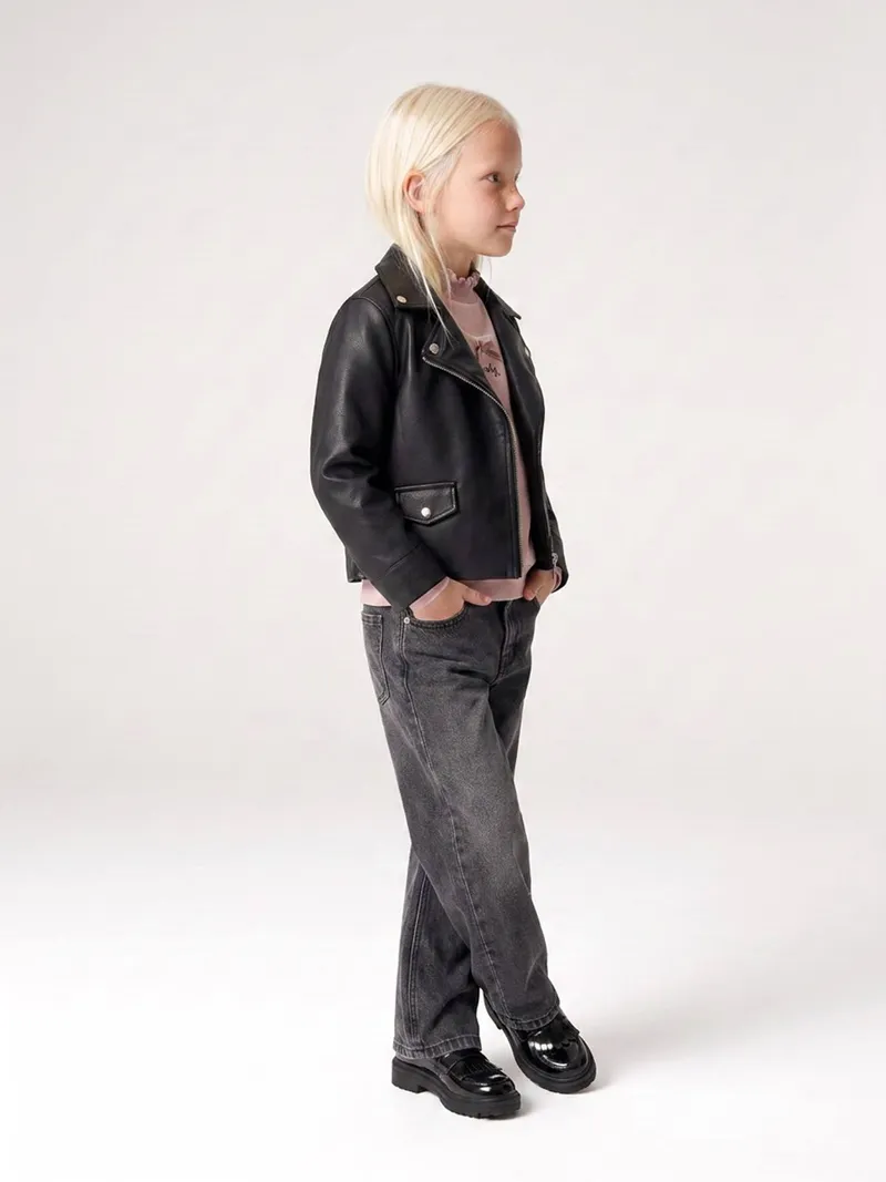 Vertbaudet Vertbaudet Bikerjacke Mädchen, Schwarz, – Produktbild 4 von 4