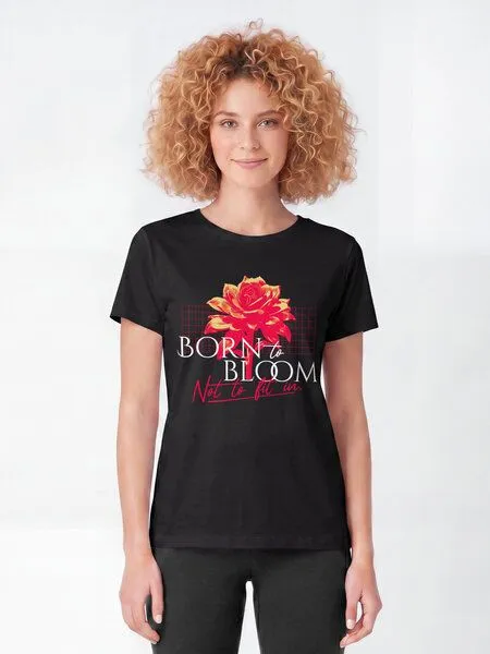 watapparel watapparel T-Shirt Frauen Born to bloom, Black, – Produktbild 2 von 2