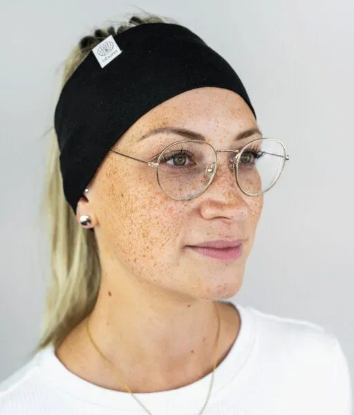 obumi obumi STIRNBAND BREIT AUS BIO JERSEY IN VIELEN FARBEN, Black, – Produktbild 2 von 4