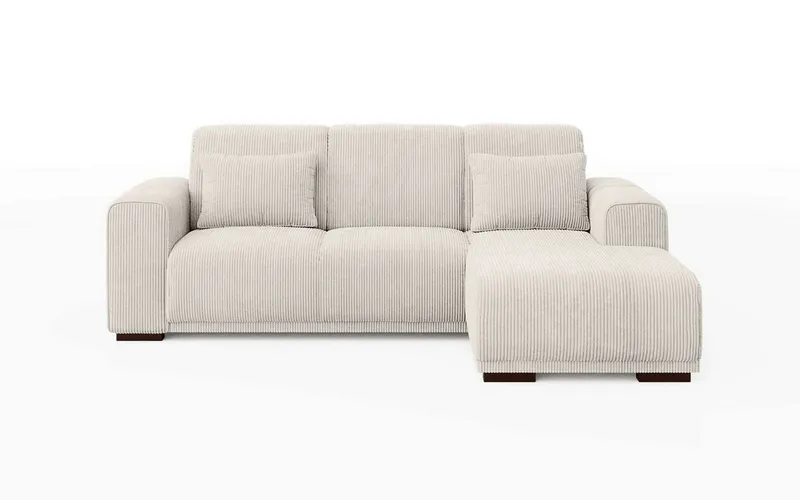 OTTO home Ecksofa BORNHOLM L-Form, B: 234 cm - OTTO. Verlässliche Qualität., Recamiere links oder rechts bestellbar, Wellenfederung, inkl. 2 Kissen, Beige, – Produktbild 7 von 8