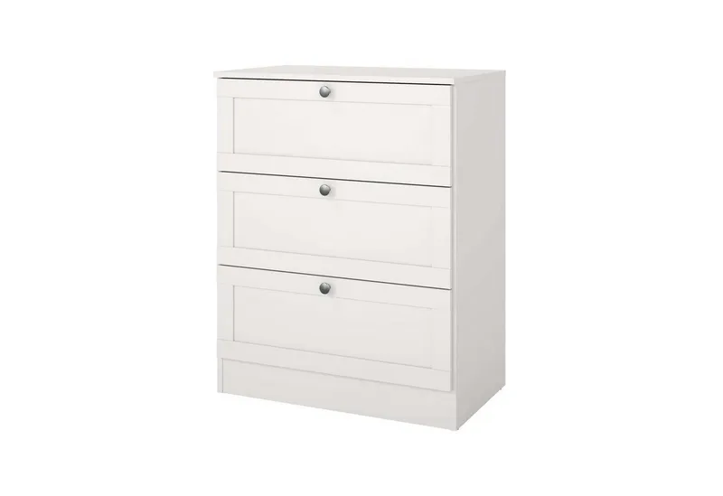 Home affaire Kommode Billund, Kommode, mit 3 Schubladen, Modernes, elegantes Design und verschiedene Größen & Varianten, Weiß, – Produktbild 3 von 5