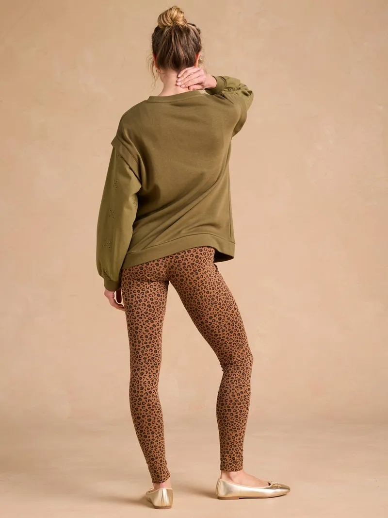 Envie De Fraise Umstands-Leggings mit Leo-Print ENVIE DE FRAISE, Beige/leo, – Produktbild 4 von 4