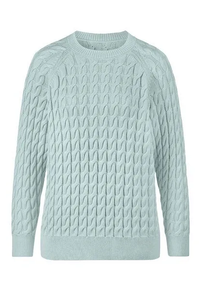 hessnatur hessnatur Strick Pullover Regular aus reiner Bio-Baumwolle, Perlblau, – Produktbild 3 von 4