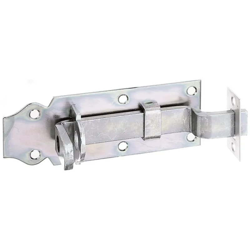 Alberts ALBERTS Schlossriegel, mit flachem Griff, gekröpft, mit Schließblech, disp., Platte LxB120x44mm – Produktbild 1 von 1