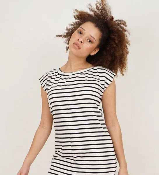 Lena Schokolade Lena Schokolade Jumpsuit Overall ringel aus Bio-Jersey, Streifen (black/offwhite), – Produktbild 4 von 4