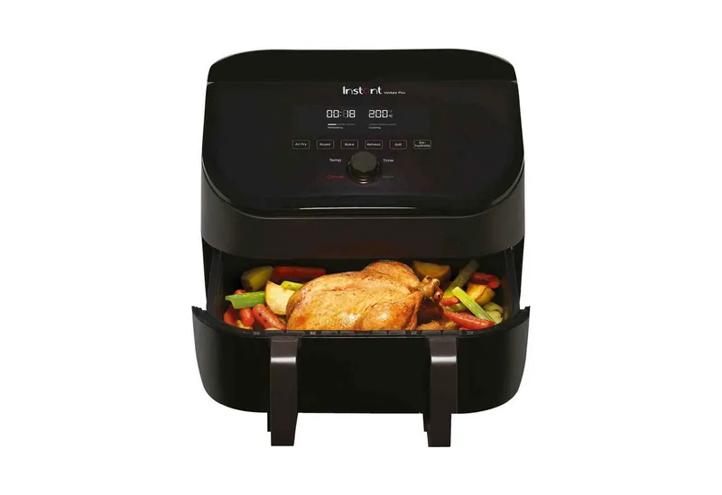 Instant Pot Heißluftfritteuse Vortex Plus VersaZone Airfryer 8in1 XXL Korb zum Rösten Grillen Dörren, 1700 W, digitales Display, 8 Kochprogramme, 2-in-1 Schublade, 8,5L oder 2x4,2L, Schwarz, – Produktbild 2 von 5