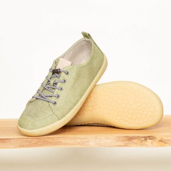 nahtur-design nahtur-design Barfußschuhe aus Bioleinen mit Kautschuksohle unisex, Grün, – Produktbild 3 von 8