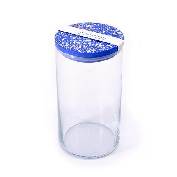 Objet Vague Objet Vague Terrazzo Dose, Vorratsglas, 1480ml, Blau-azul, – Produktbild 1 von 2