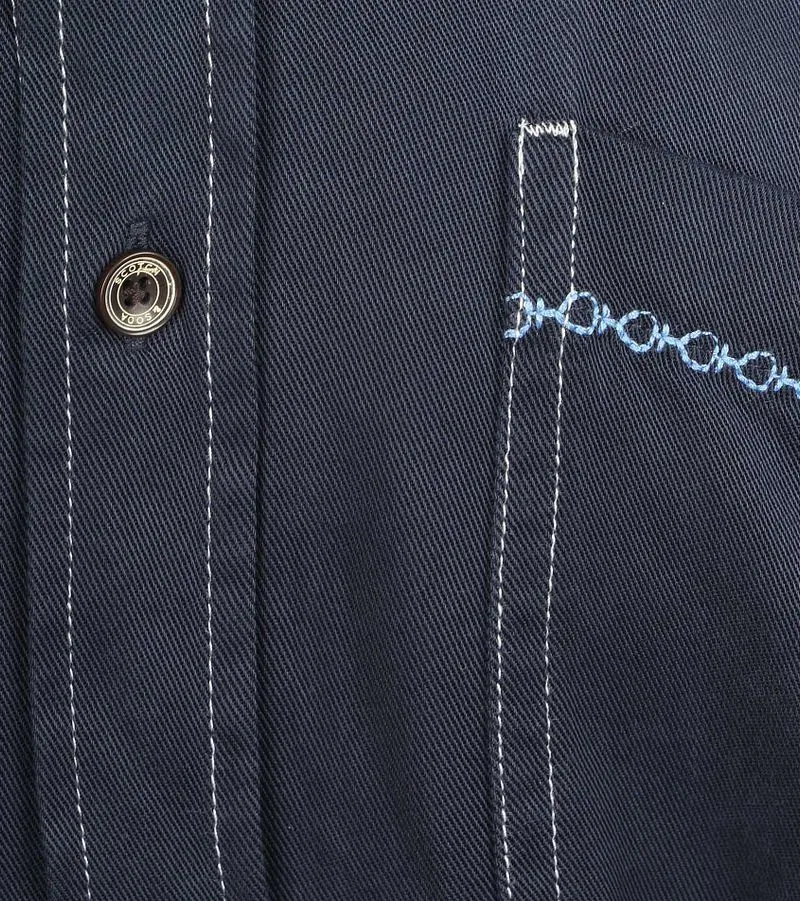 Scotch and Soda Scotch and Soda Hemd Solid Tencel Navy, Dunkelblau, – Produktbild 2 von 3