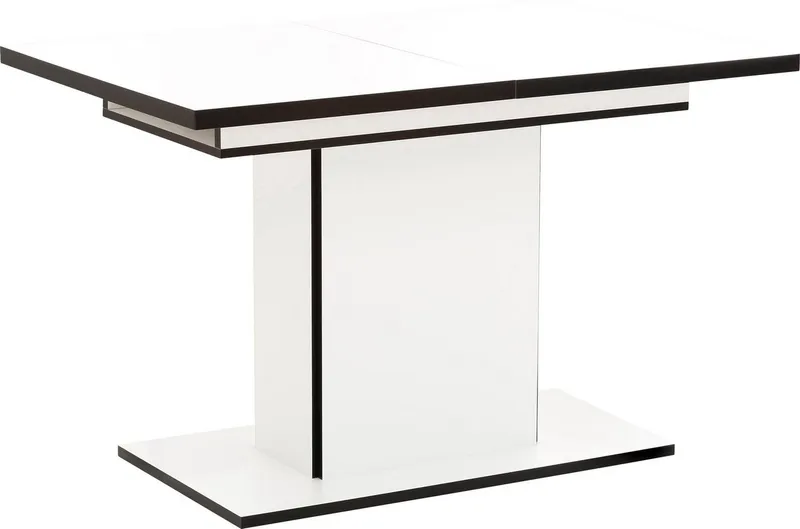 HELA Esstisch Ariana, Tisch, Küchentisch, Auszugstisch, durch innenliegende Einlegeplatten ausziehbar 120-160 cm, Schwarz|weiß, – Produktbild 3 von 5
