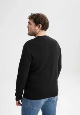 MELA MELA Herren vegan Strickpullover Jacquard Manav Schwarz – Produktbild 1 von 1