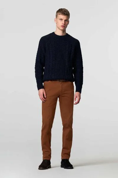 Meyer MEYER Mikrostruktur Baumwoll Chino, Rot (kupfer), – Produktbild 4 von 4
