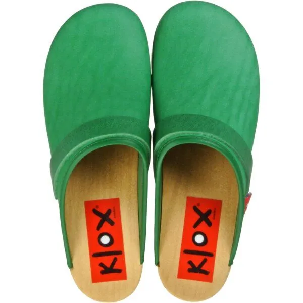 Klox Klox Original Clog - handgemachter Holzclog mit pflanzlich gegerbtem Leder, Matcha (grün), – Produktbild 3 von 3