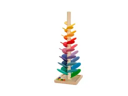 Magic Wood Kugelbahn Klangbaum klein aus Holz bunt lasiert ,6 Murmeln Höhe 48 cm – Produktbild 1 von 1