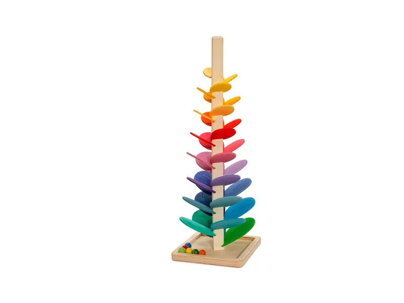Magic Wood Magic Wood Kugelbahn Klangbaum klein aus Holz 6 Murmeln Höhe 48 cm, Mehrfarbig, – Produktbild 1 von 2