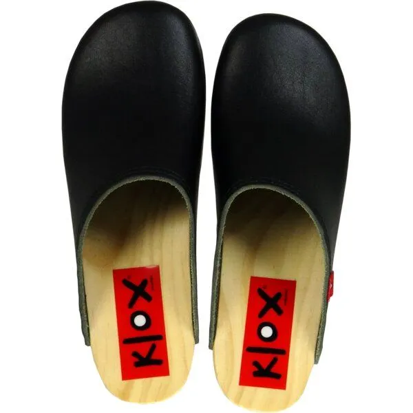 Klox Klox Original Clog - handgemachter Holzclog mit pflanzlich gegerbtem Leder, Lakritze (schwarz), – Produktbild 3 von 3