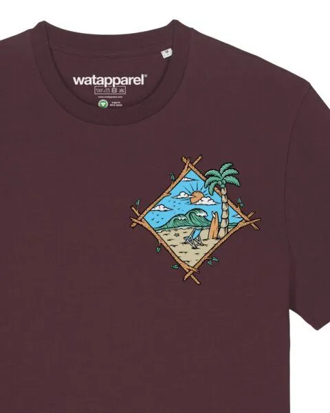 watapparel watapparel T-Shirt Unisex Beach is calling, Red brown, – Produktbild 3 von 3