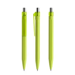 prodir prodir QS50 Soft Touch PRT Push Kugelschreiber, Yellow Green-Silver chrome finish, Silber / hellgrün, – Produktbild 1 von 1