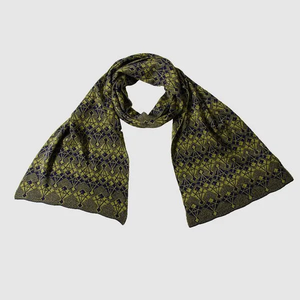 LANARTO slow fashion LANARTO slow fashion Schal "Fisch" zweifarbig gestrickt aus mulesingfreier Merinowolle, Dunkelblau (nacht), – Produktbild 3 von 3