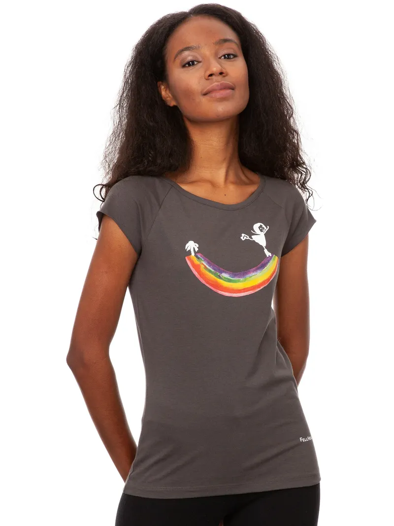FellHerz Rainbow girl Cap Sleeve dark grey - XS – Produktbild 1 von 1