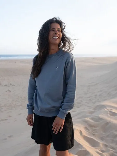 FUXBAU FUXBAU Frauen fux Pullover - seegrün, seeblau & rot, Seeblau, – Produktbild 1 von 4