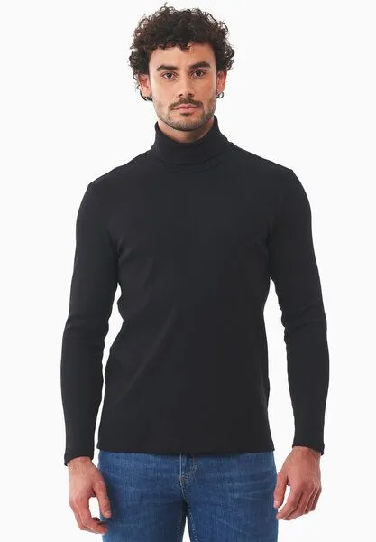 ORGANICATION ORGANICATION Rollkragenpullover aus Bio-Baumwolle, Black, – Produktbild 1 von 4