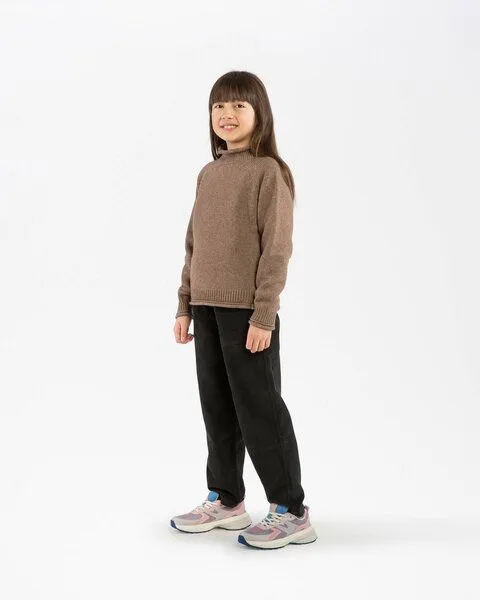 MATONA Matona Strickpullover mit kleinem Kragen für Kinder / Raglan High Neck Sweater, Sepia, – Produktbild 3 von 4