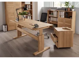 Memo Höheneinstellbarer Schreibtisch "buxing selet" B 160 x T 80 x H 61-80 cm, Wildeiche – Produktbild 1 von 1