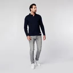 SKOT SKOT Herren vegan Langarm-Poloshirt – Produktbild 1 von 1