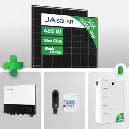 Growatt 13,95 kWp PV-Komplettpaket mit 10 kWh Batterie inkl. ARK-Kabel | JA 465W Black Frame JAM54D40 LR | inkl. 0 % MwSt. für Privatkunden – Produktbild 1 von 1