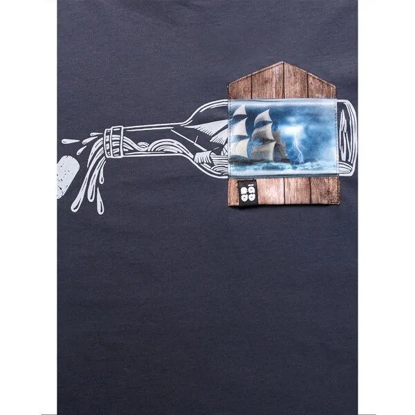 FÄDD FÄDD Herren T-Shirt Rundhals aus Bio-Baumwolle "BUDDELSCHIFF BT", Indianisches grau (grau), – Produktbild 3 von 4