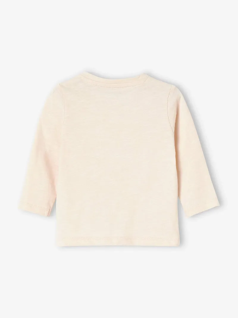 Vertbaudet Jungen Baby Langarm-Henley-Shirt BASIC, Sand, – Produktbild 4 von 4