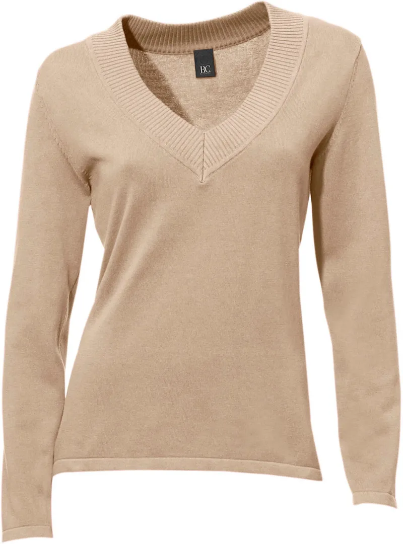 heine V-Ausschnitt-Pullover beige, Beige, – Produktbild 2 von 2