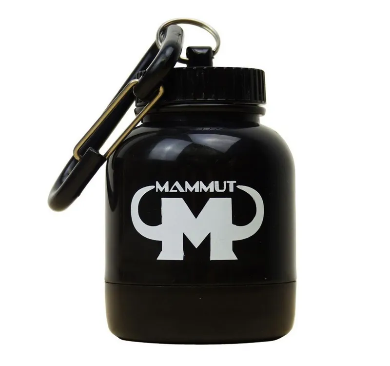 Mammut Nutrition Mammut Nutrition Protein Shaker Powderbank - Protein & Supplement Dose als Schlüsselanhänger - Stück, Kunststoff, Schwarz, – Produktbild 1 von 2